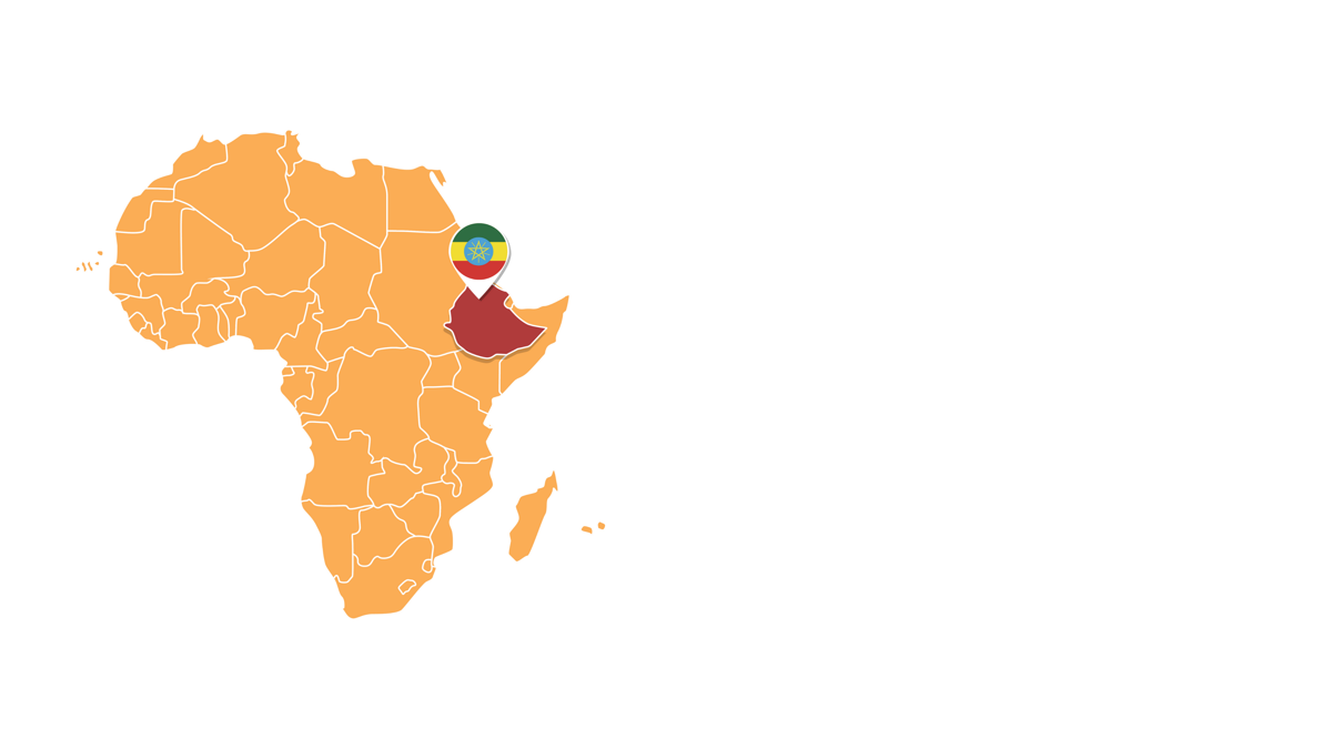 Coffee from Ethiopia – English label 
packaging